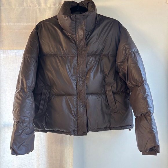 Express Dark Brown Puffer Jacket - Picture 4 of 6